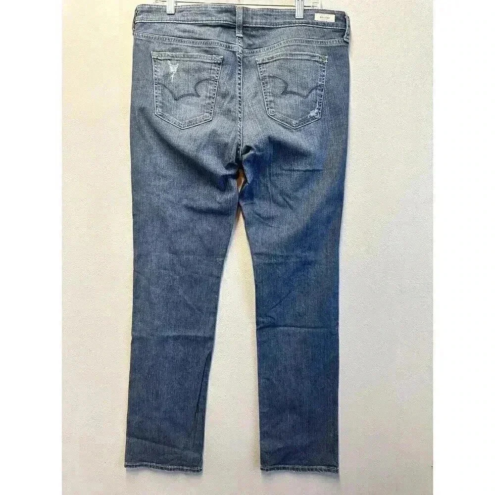 BIG STAR Women’s Size 32R Blue Medium Wash Kate Relaxed Straight Stretch Denim‎ - Picture 2 of 9
